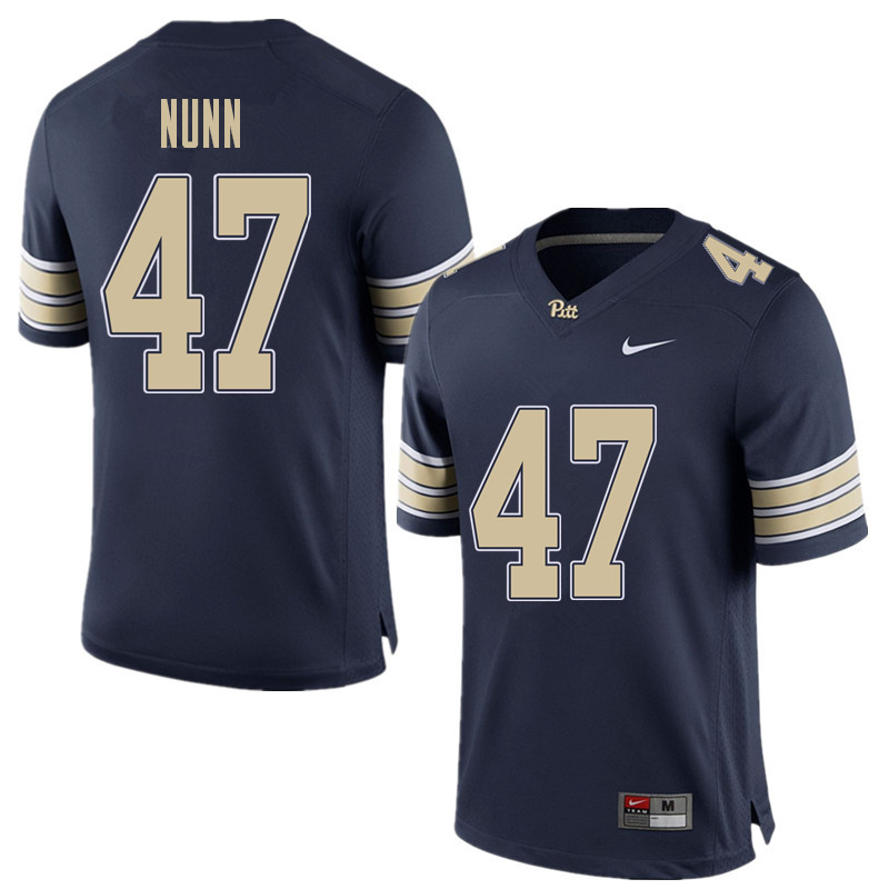 Men #47 Kyle Nunn Pittsburgh Panthers College Football Jerseys Sale-Home Blue